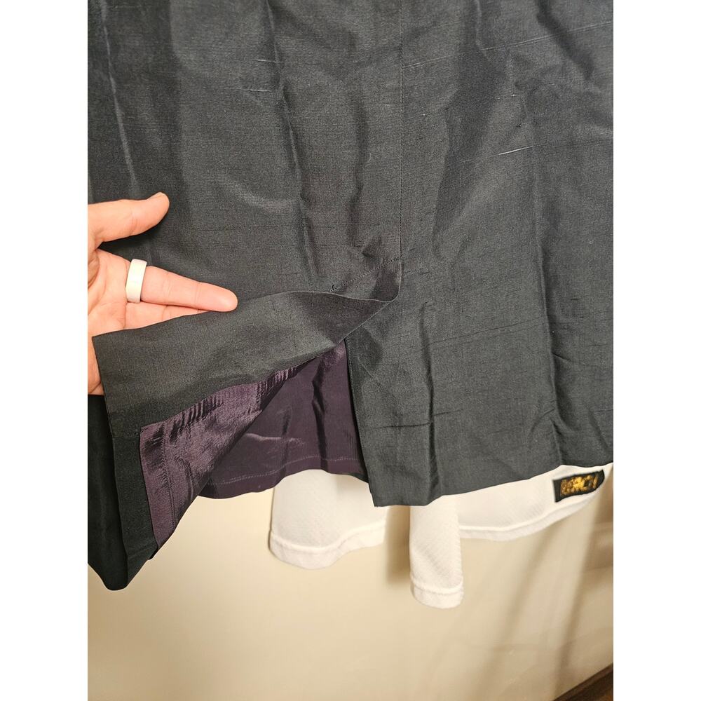 Linda Allard 100% Silk Forrest Green Women's Skirt - Picture 7 of 9